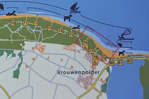kaart strand Breezand Vrouwenpolder